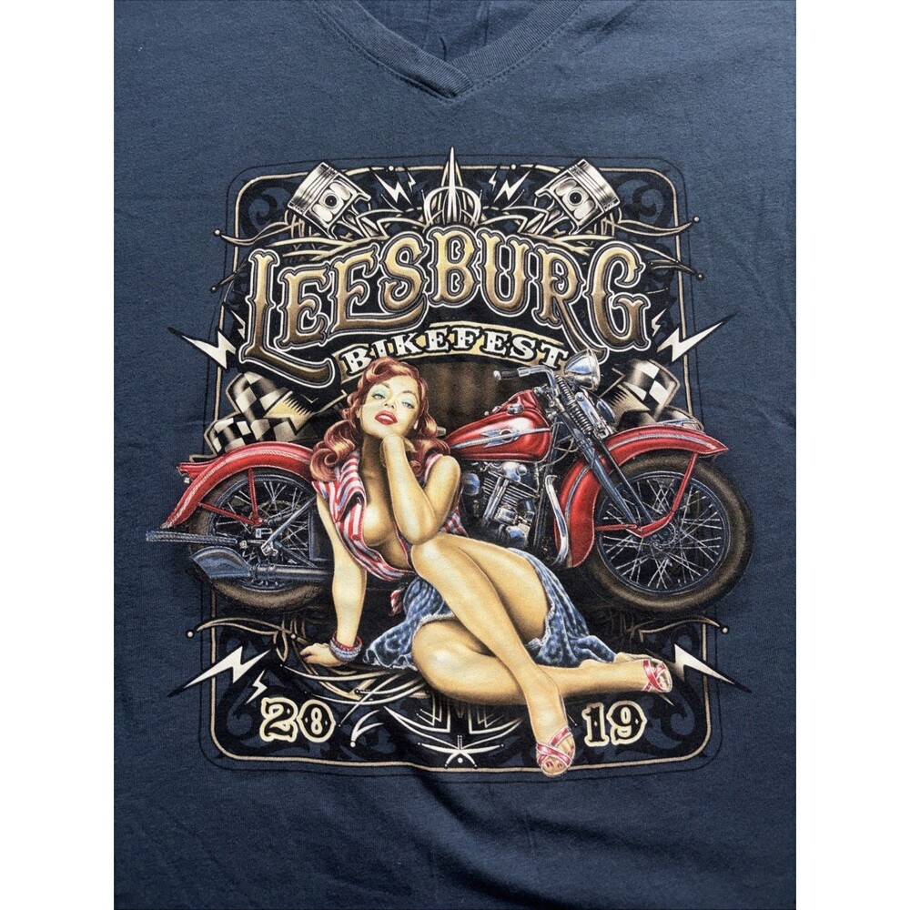 Women’s Leesburg Bike Fest 2019 T-Shirt V Neck Biker Rally Florida Motorcycle W
